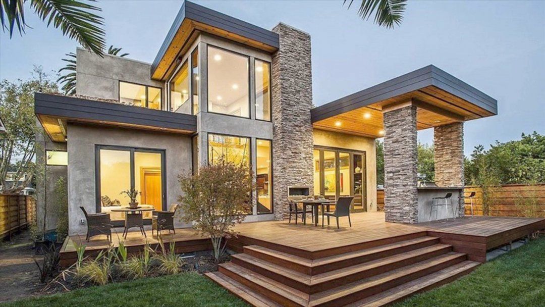 rumah kayu artistik modern