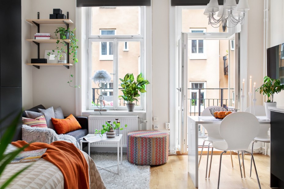 apartemen dengan tanaman hias