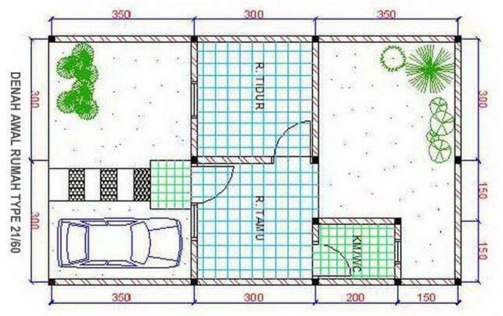 denah rumah tipe 21 taman luas denah rumah tipe 21 taman luas