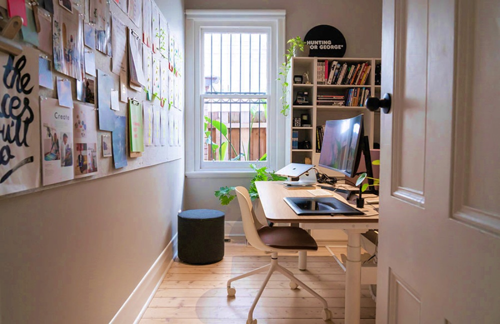 dekorasi ruang kerja di gudang