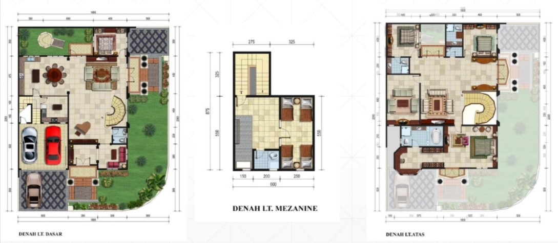 Denah Rumah Mewah Desain ala Eropa