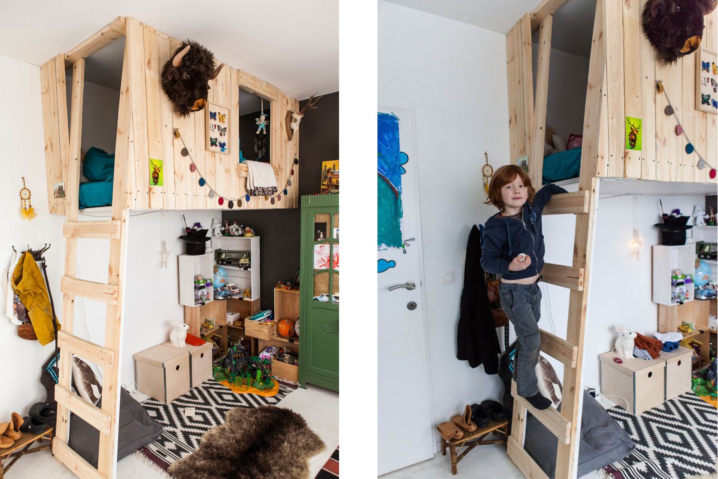 Ruang Bermain Anak dengan Loft Bed Ruang Bermain Anak di Rumah Sederhana