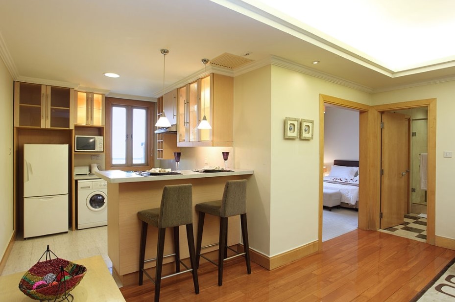 Ruang Laundry di Dapur Ruang Laundry Minimalis dengan Dapur