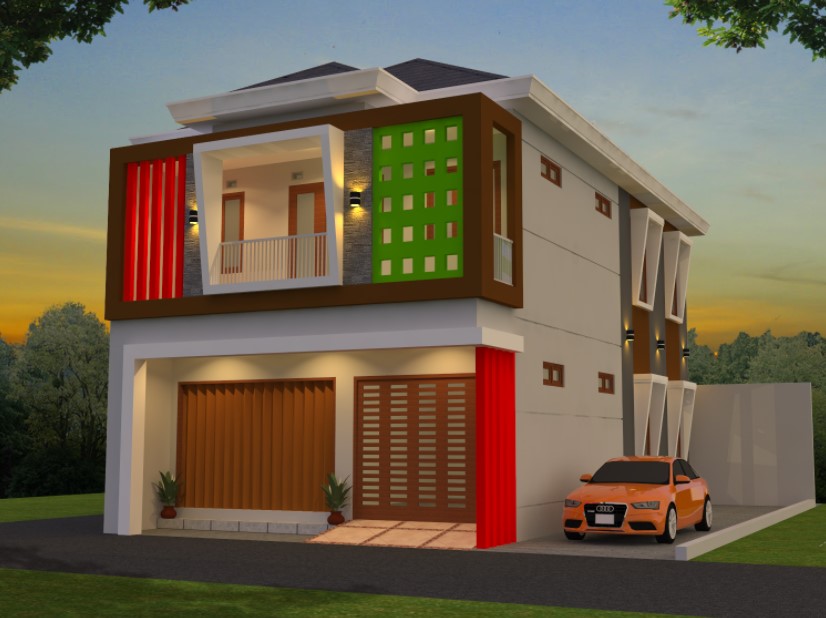 Tempat Tinggal Mewah dengan Tempat Usaha Desain Rumah sekaligus Toko yang Modern