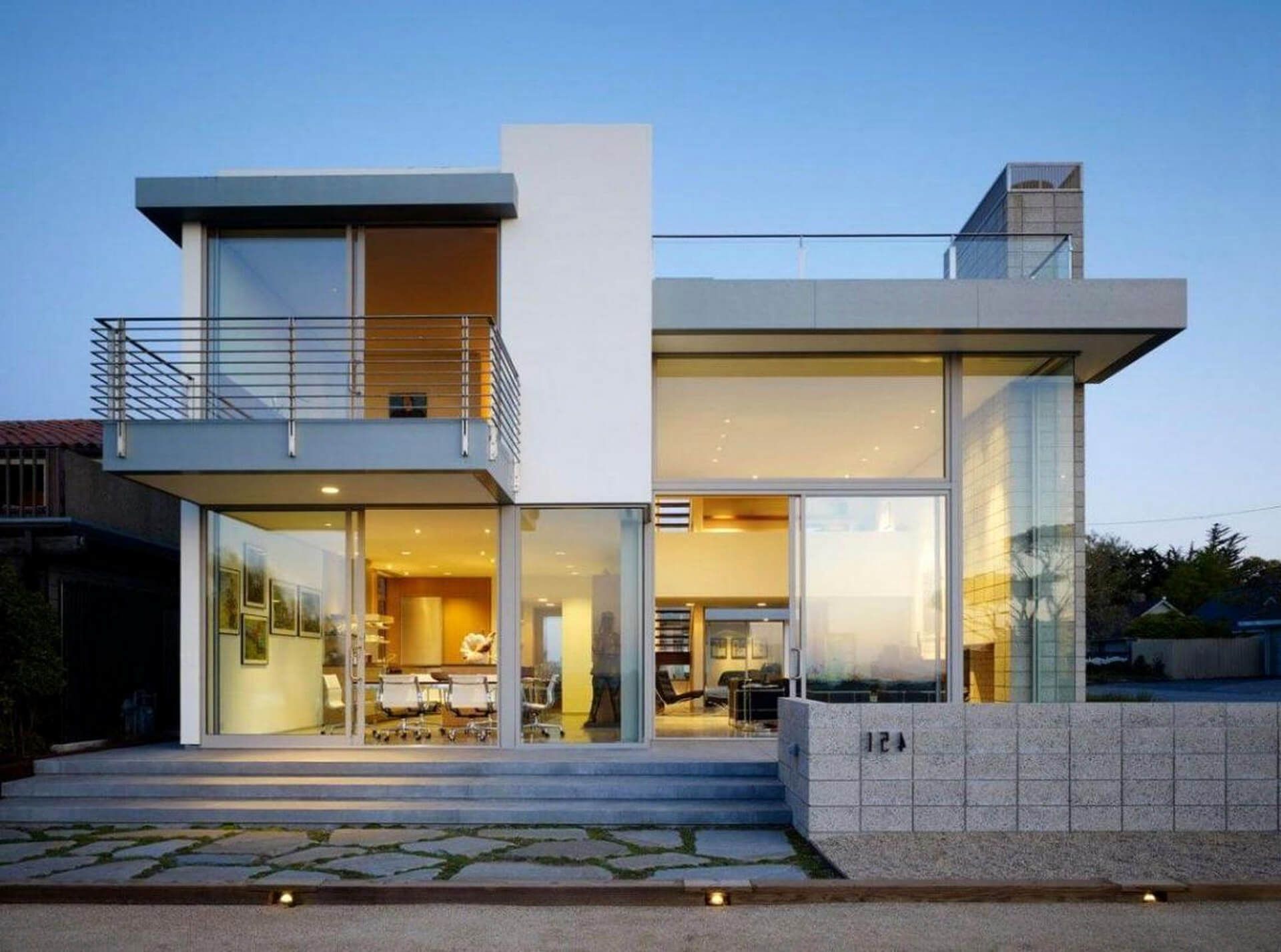 Rumah Dua Lantai Sederhana dengan Eksterior Cantik Rumah Dua Lantai Sederhana dengan Eksterior Cantik