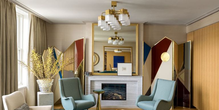 Gunakan Partisi Sebagai Dekorasi Dinding cerobong asap perapian rumah