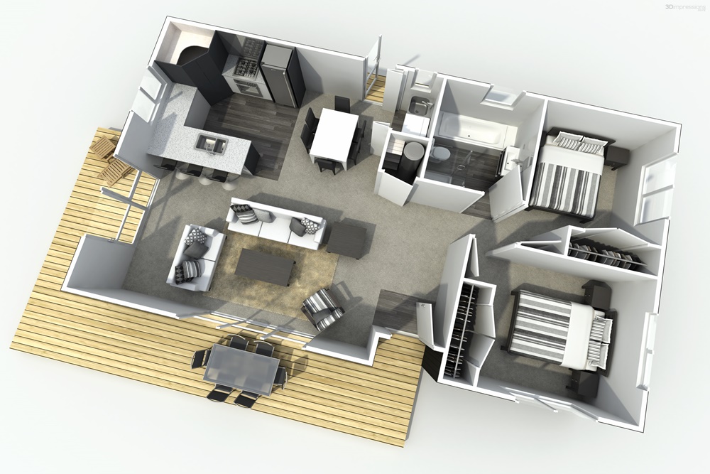 Desain Rumah Minimalis 2 Kamar dengan Patio Desain Rumah Minimalis 2 Kamar dengan Patio