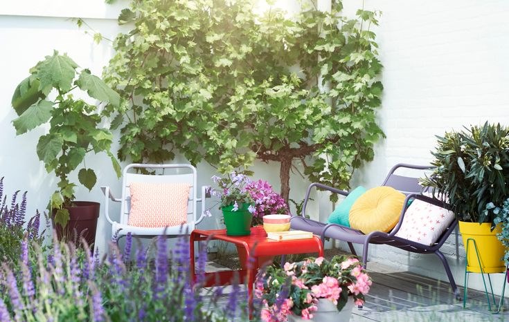 Utamakan Privasi dalam Taman Vertikal taman nyaman dengan kursi cantik