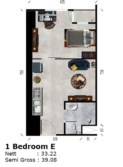 tipe apartemen 1 br tipe apartemen 1 br