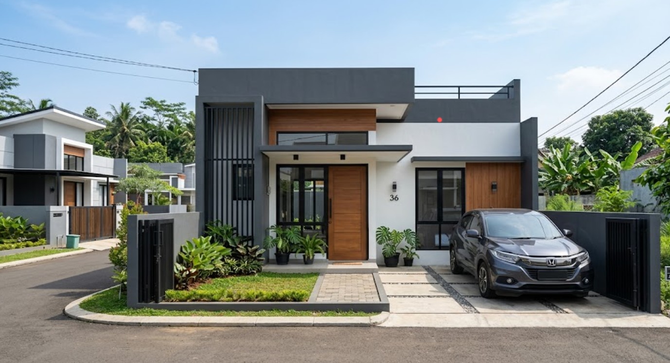 Rumah Tipe 36 Desain Modern Atap Datar
