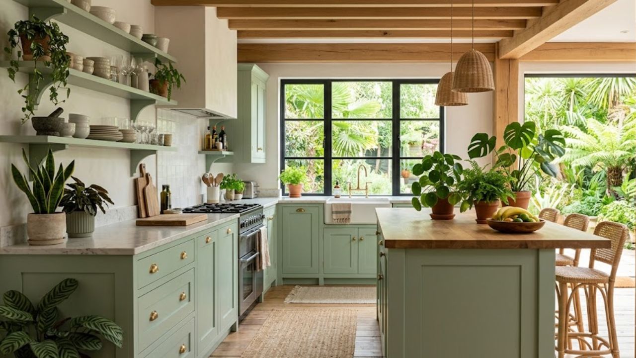 3. Desain Dapur Setengah Terbuka