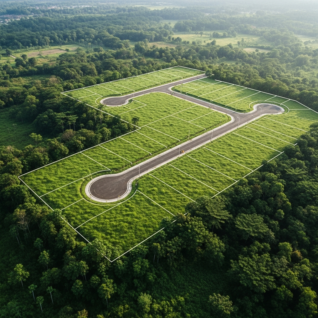 Penampakan tanah kavling dari atas
