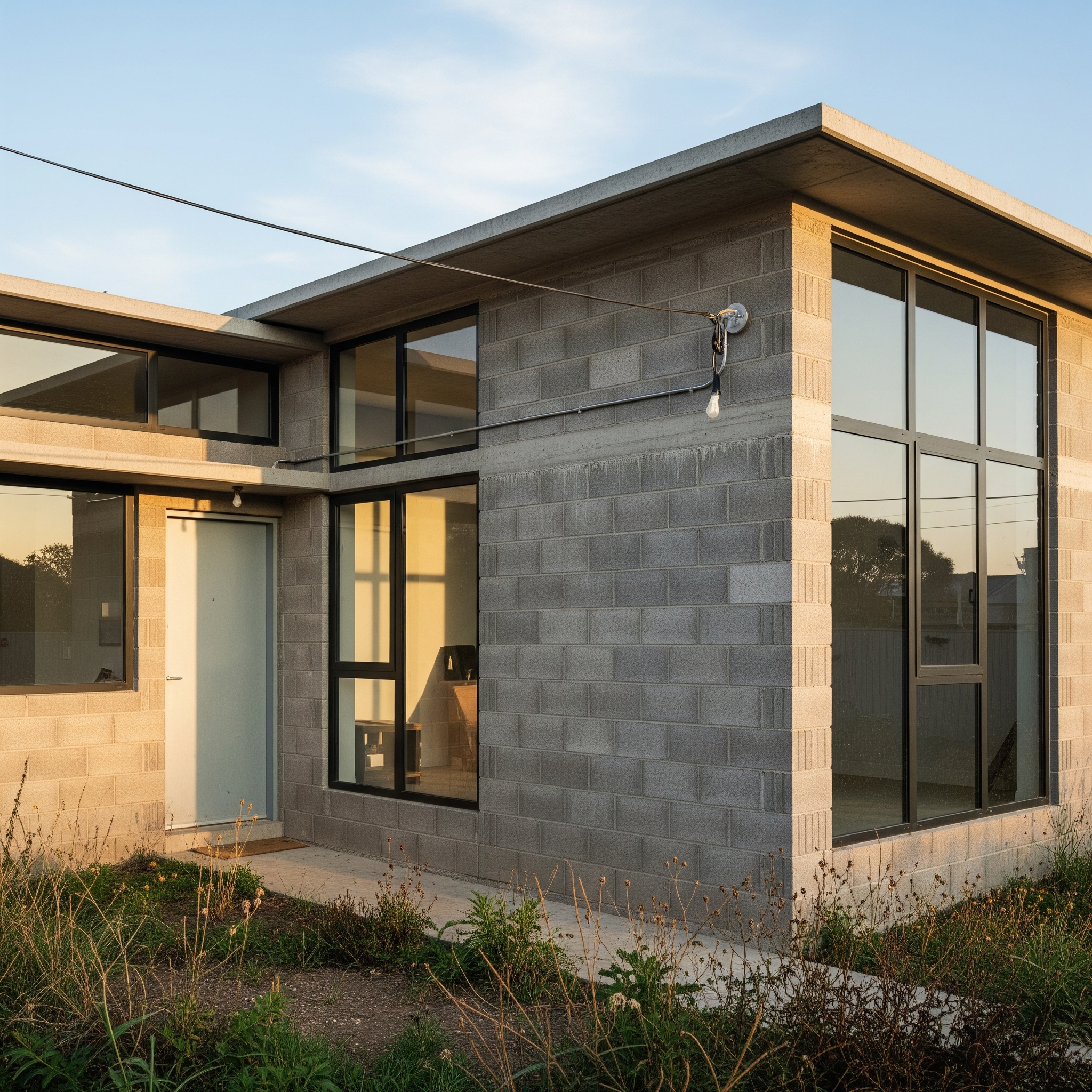 1. Desain Rumah Industrial dengan Material Batako