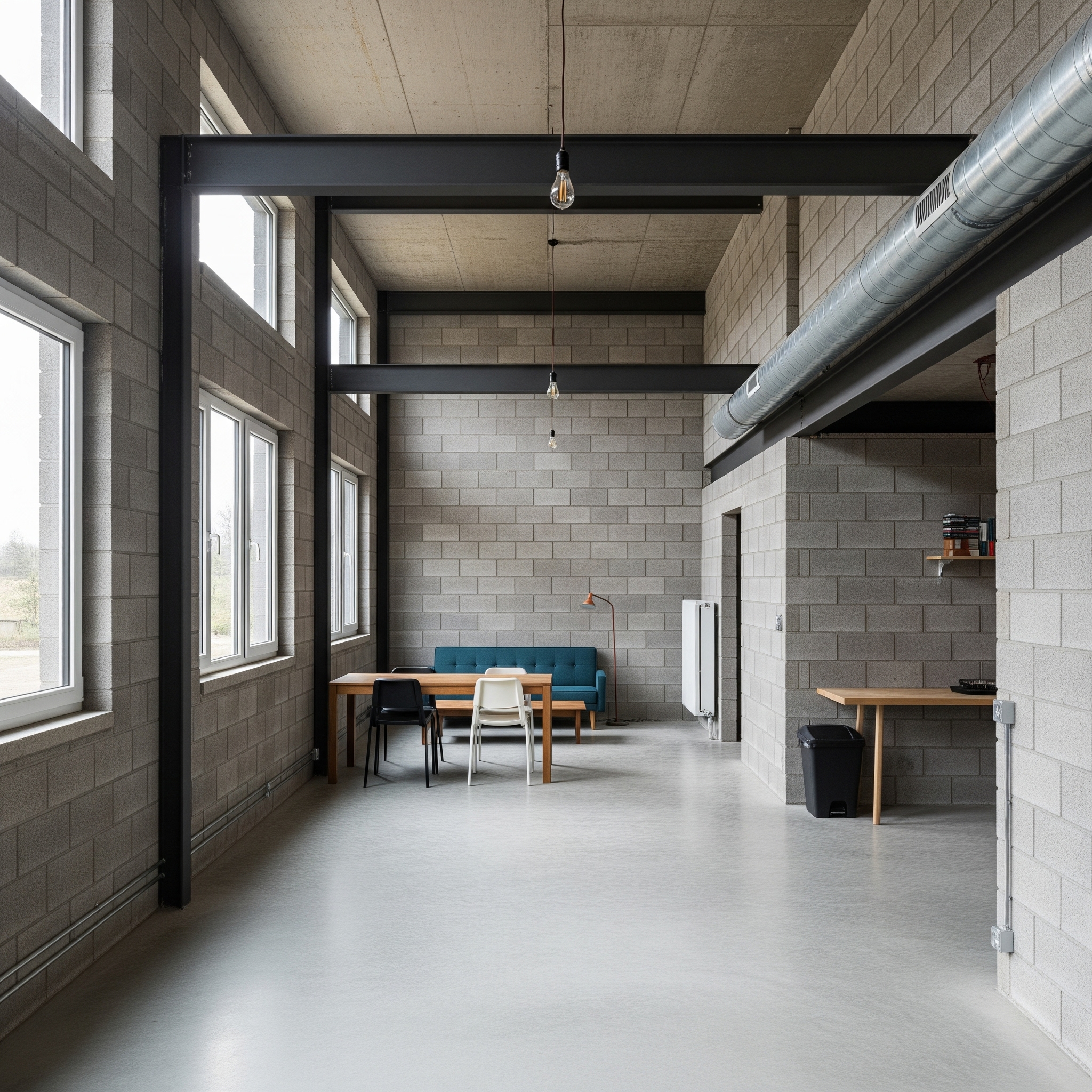 Rumah Industrial Low Budget dengan Lantai Semen untuk Bujet Minimalis