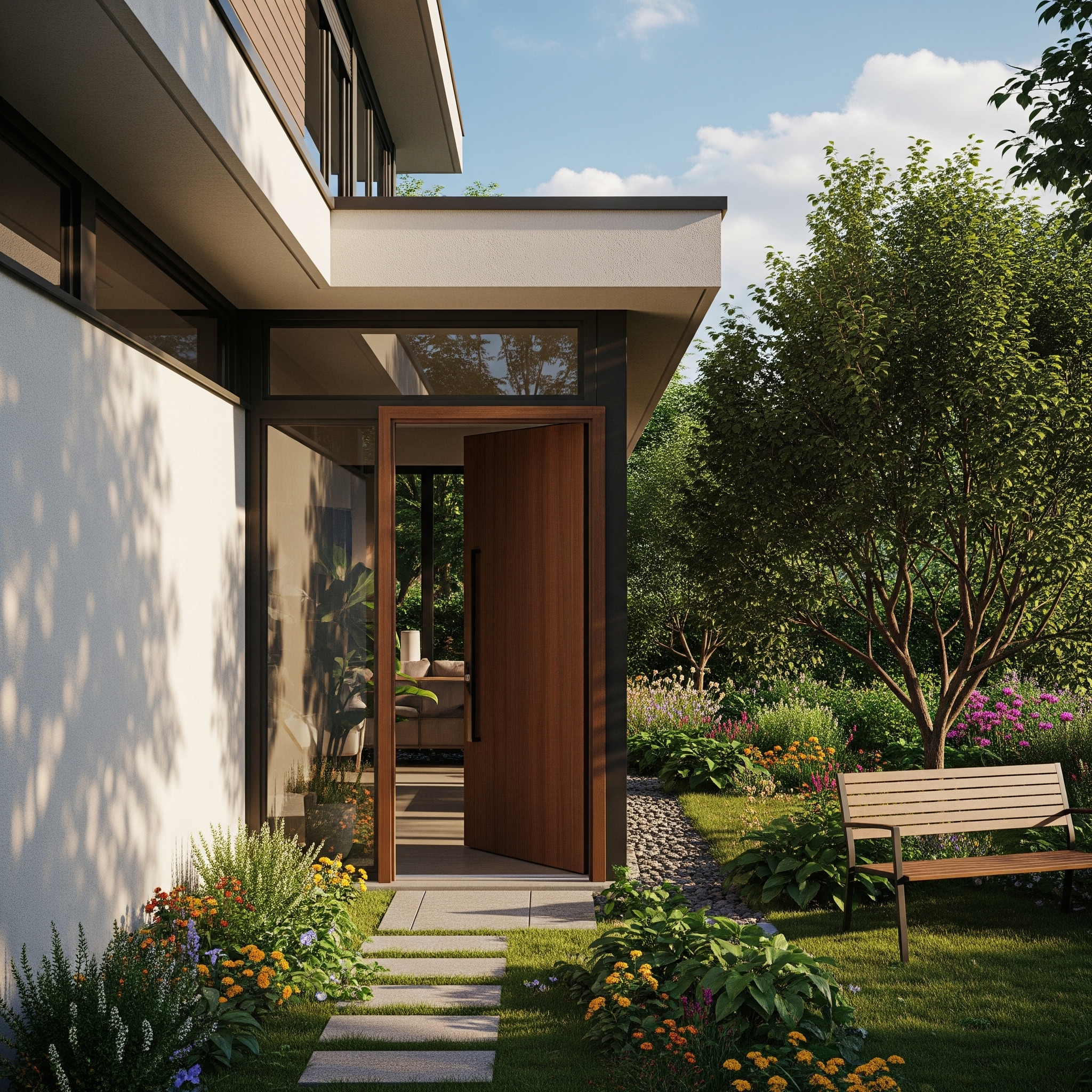 Rumah Pintu Samping Menghadap Taman