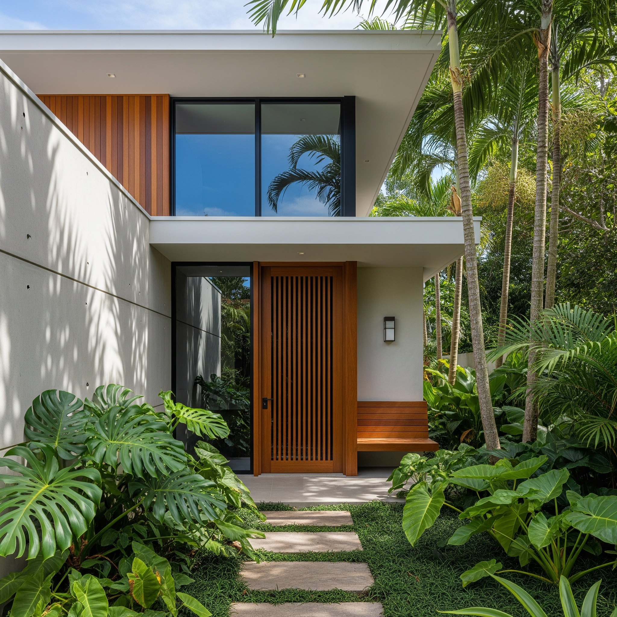 Rumah Pintu Samping Tropis Modern