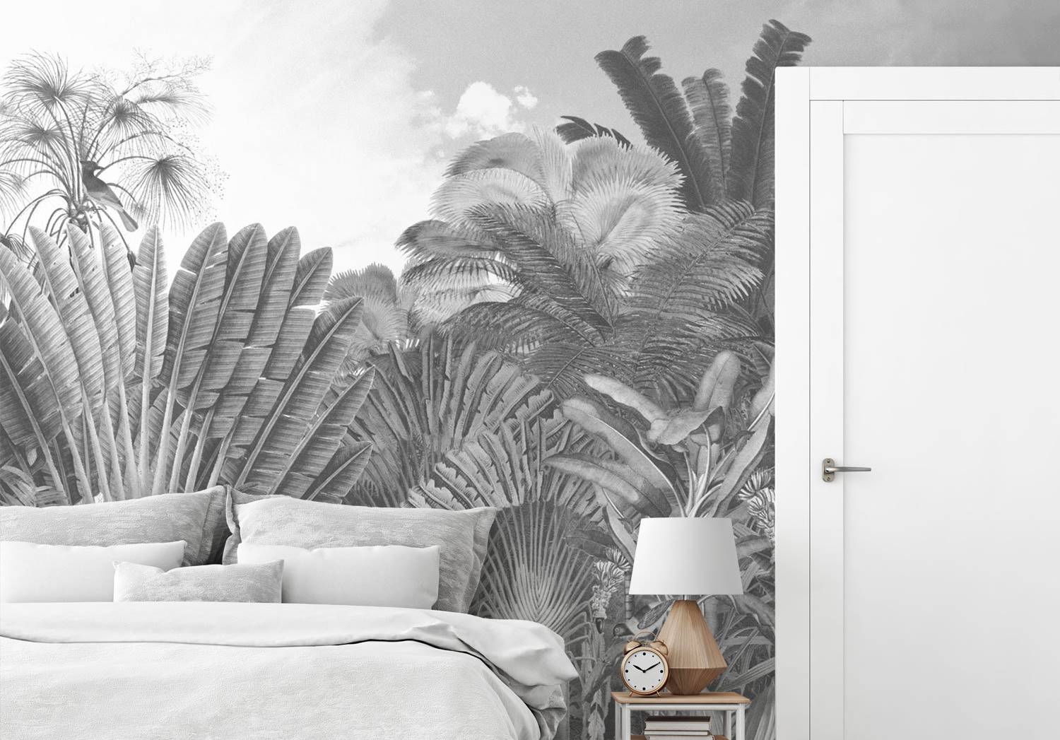 Desain Kamar Monokrom Minimalis dengan Pola