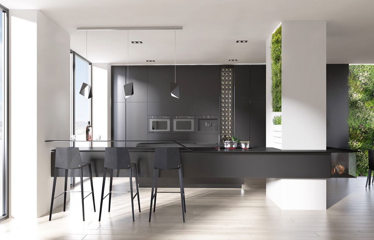 Kitchen Set Hitam Putih Kontemporer