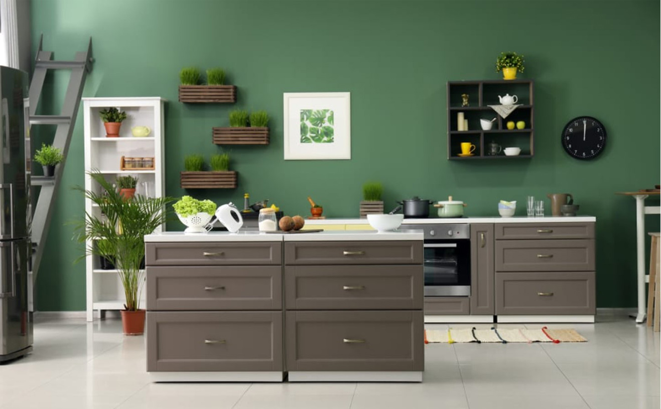 Pilihan Warna Hijau untuk Dapur Minimalis