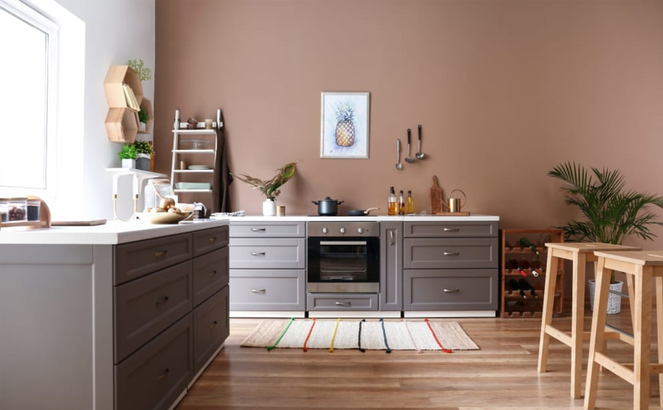 Warna Dapur Minimalis Cokelat