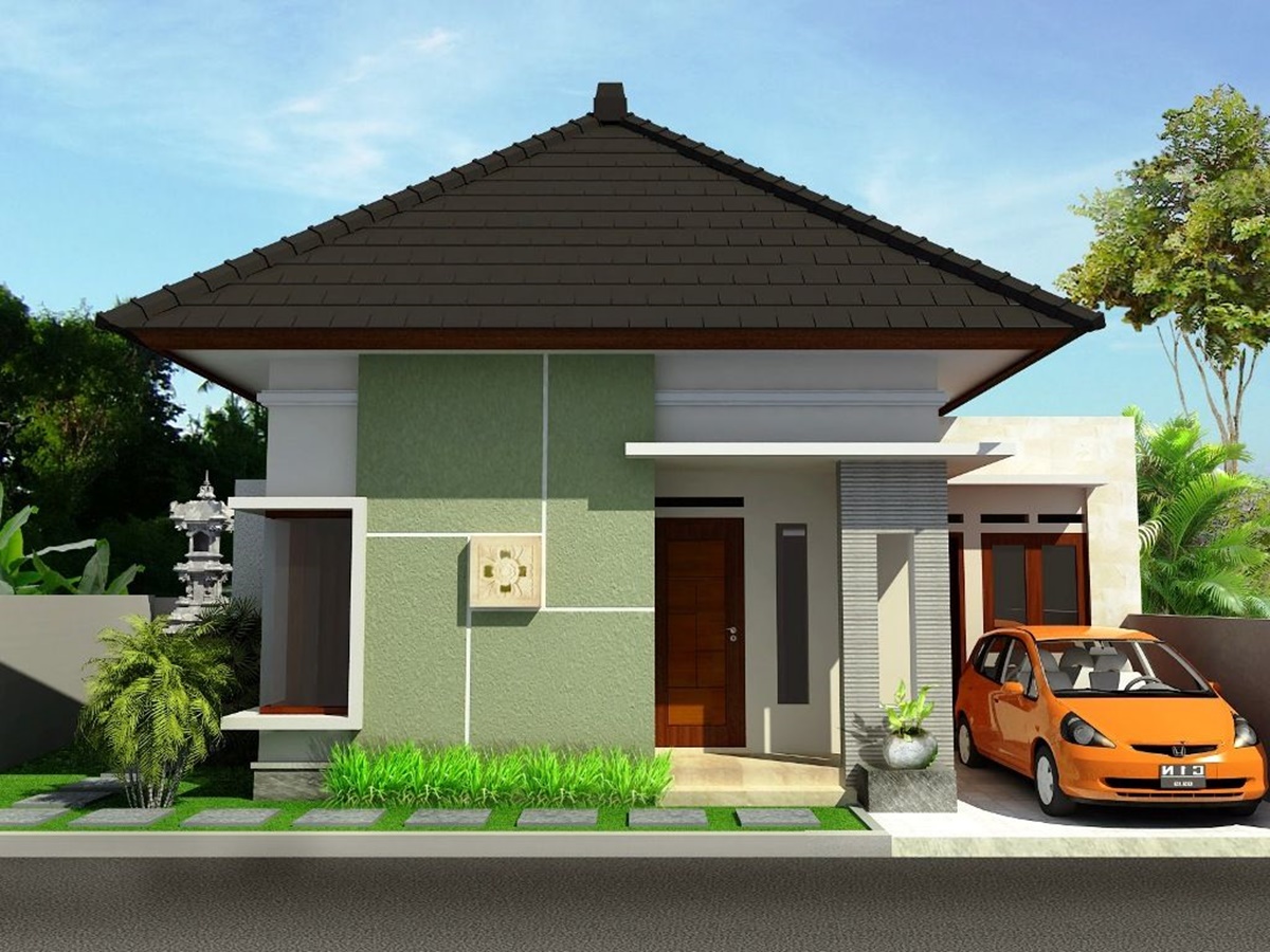 Desain Rumah 1 Lantai 2 Kamar Tidur ala Bali