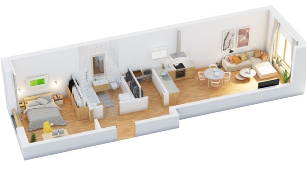 Denah Rumah 8x6 Lahan Memanjang