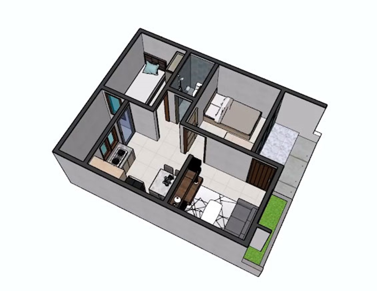 Denah Rumah 8x6 Minimalis