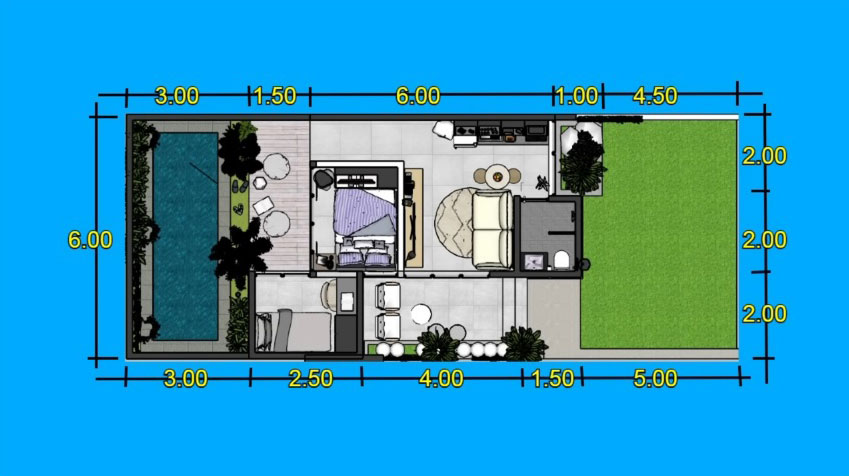 9 Inspirasi Denah Rumah 8x6 Tata Ruang Optimal