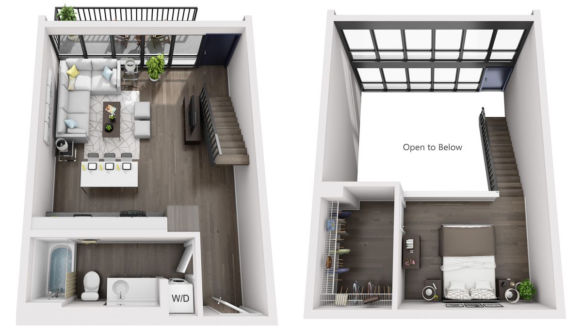 Denah Apartemen Loft 1 Kamar