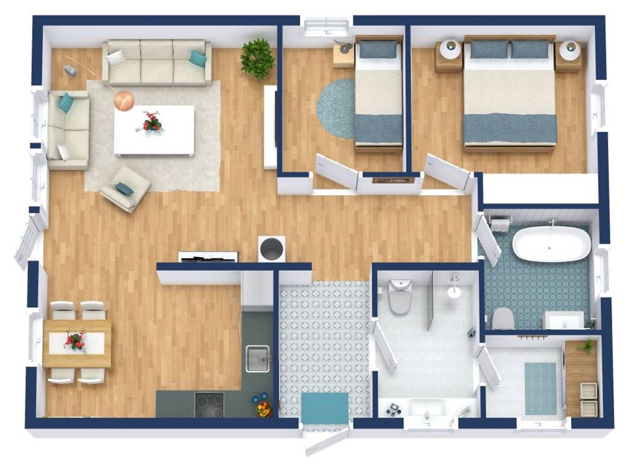 Rumah 6x8 dengan Lantai Kayu