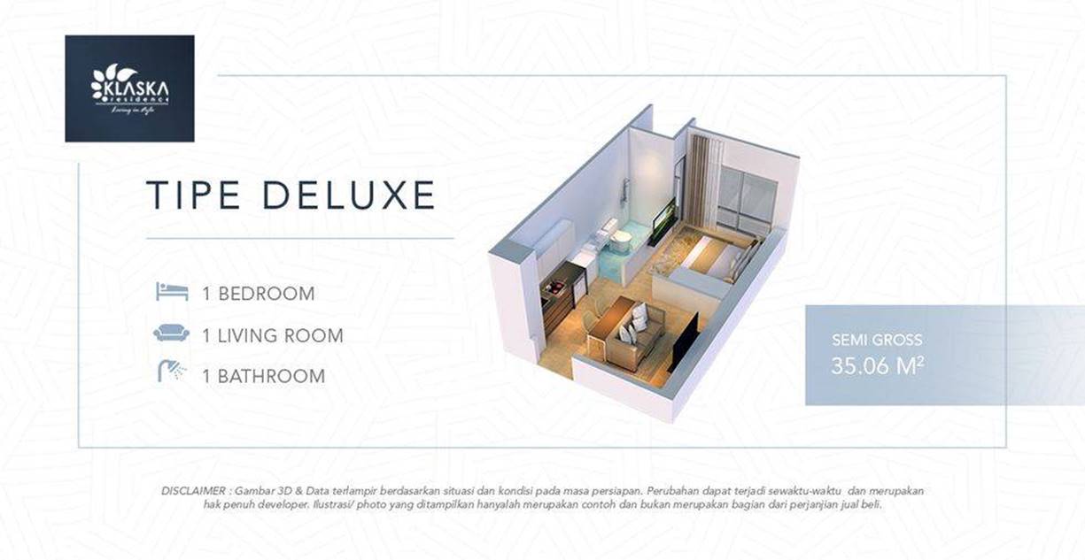 Denah Apartemen High Rise Mewah 1 Kamar