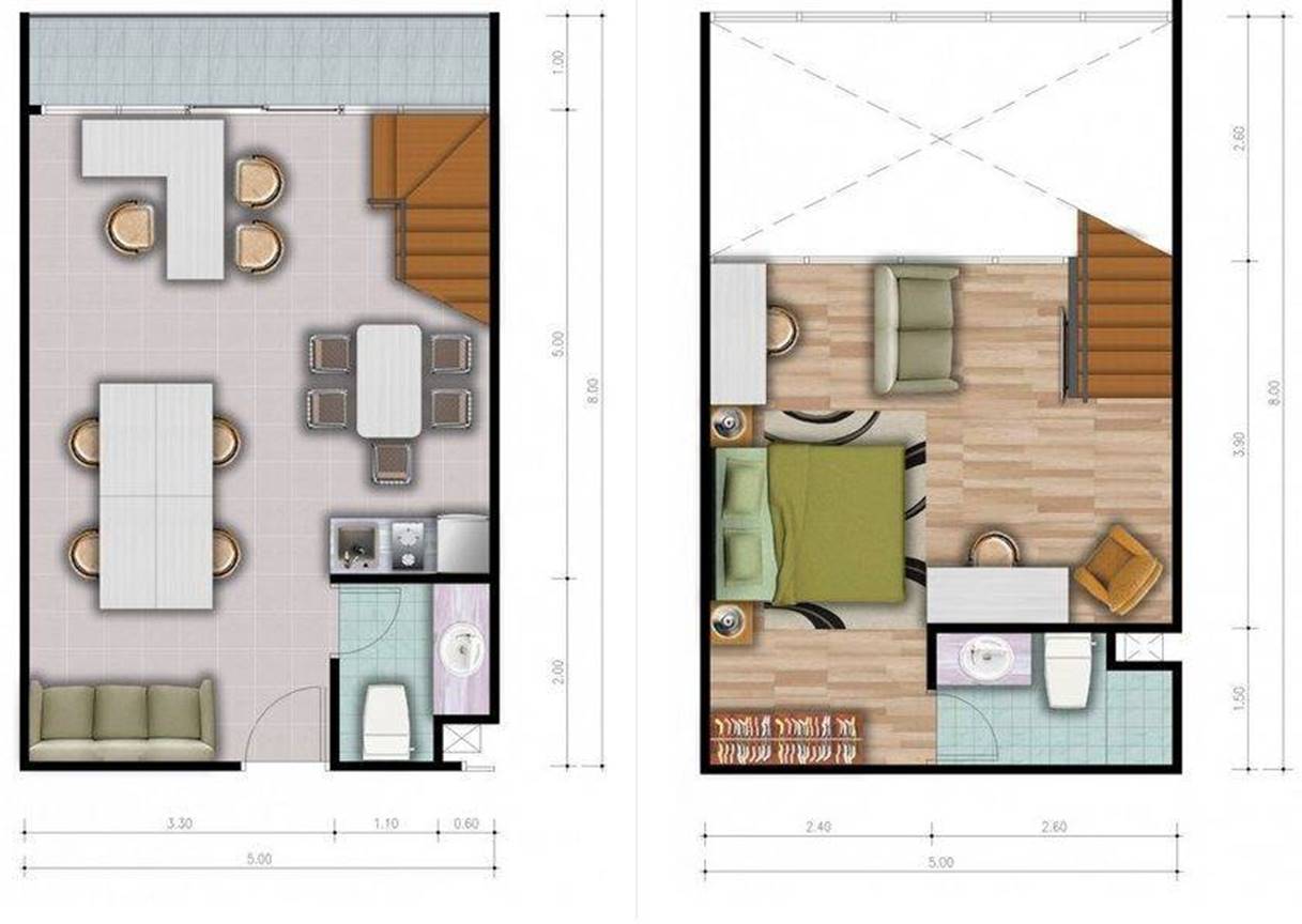 Denah Apartemen SOHO Mewah 1 Kamar