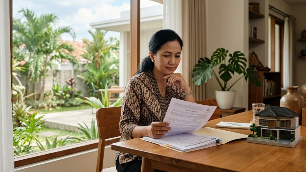Seorang investor sedang me-review asuransi properti