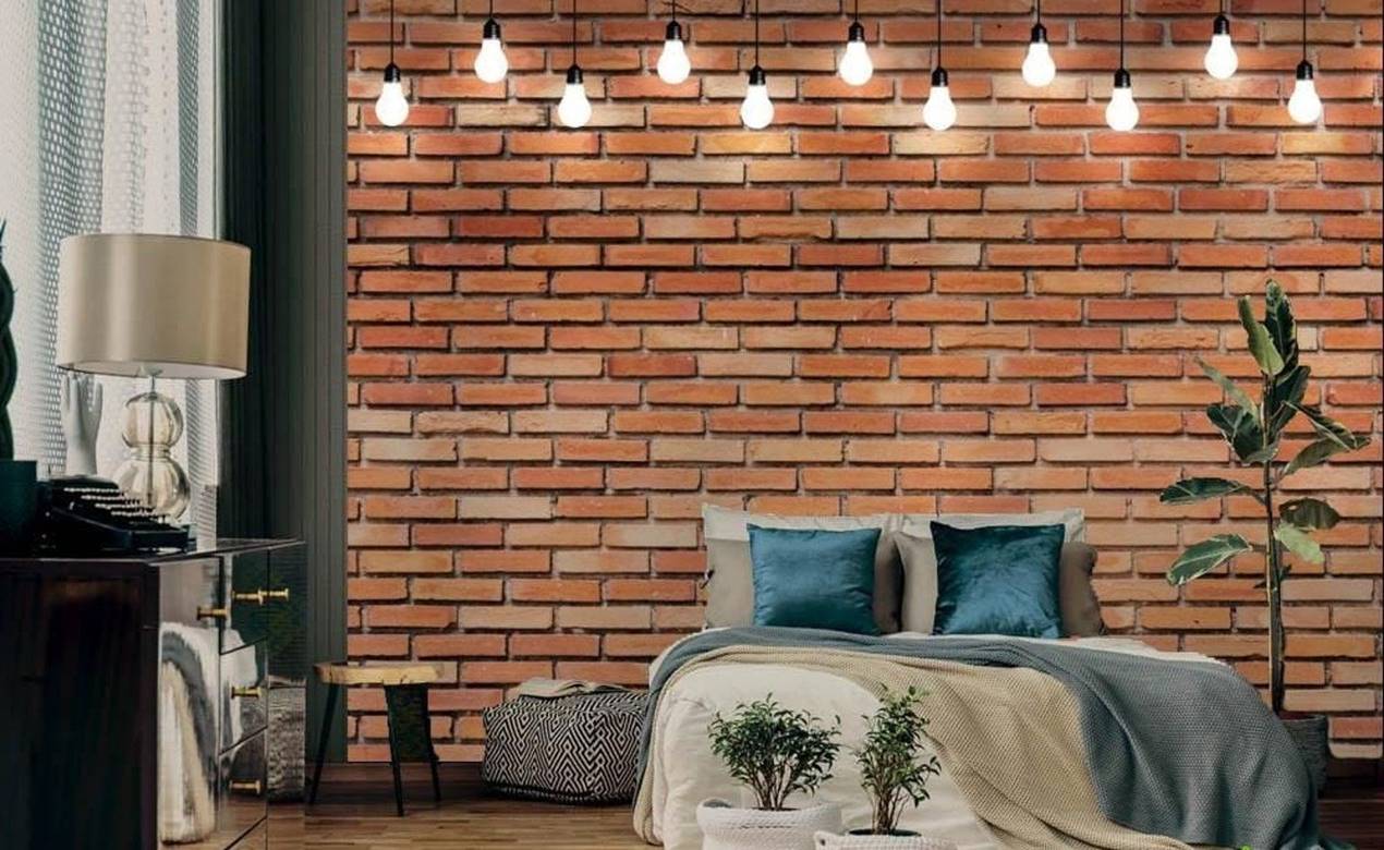 Wallpaper Motif Batu Bata Ekspos