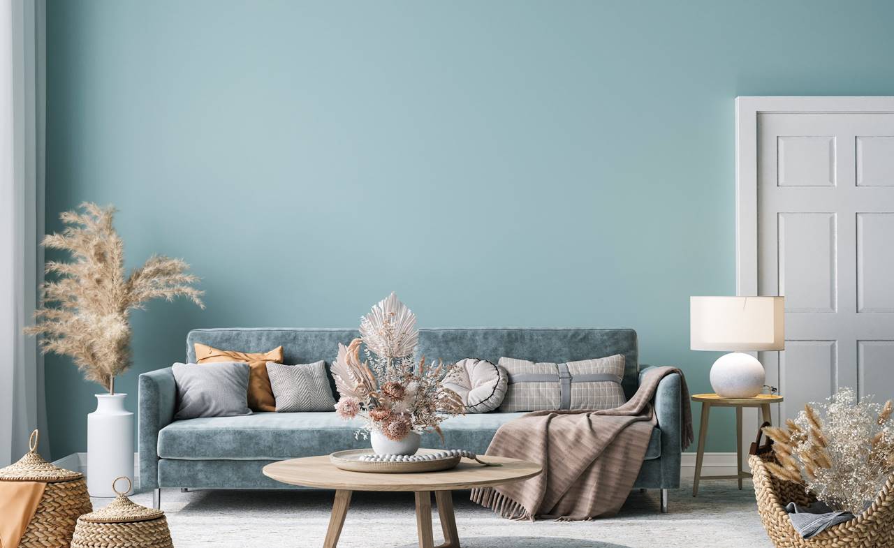 Desain Ruang Tamu Warna Hijau Tosca