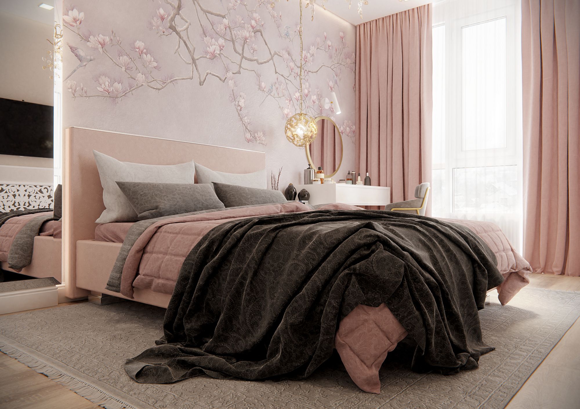 Kamar Warna Pink Elegan