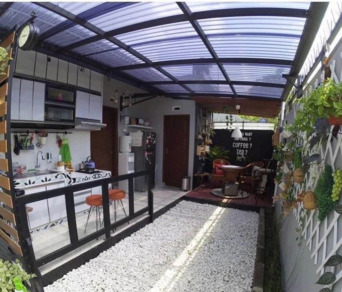 Kanopi Dapur Belakang Atap Polycarbonate