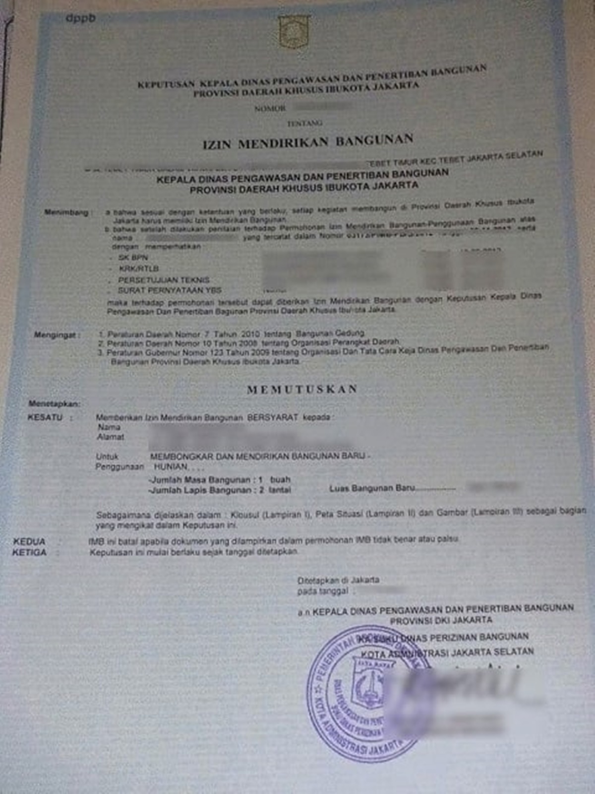 Izin Membongkar dan Mendirikan Bangunan