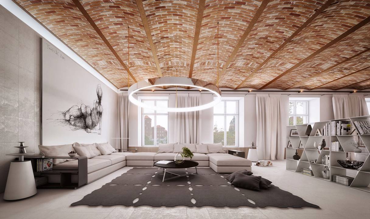 Desain Rumah Tanpa Plafon dengan Atap Ekspos