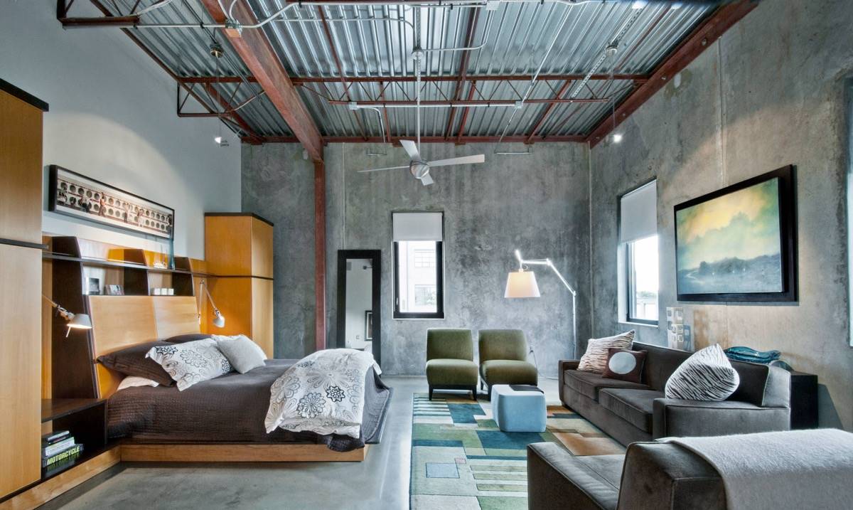 Desain Rumah Tanpa Plafon Tema Industrial