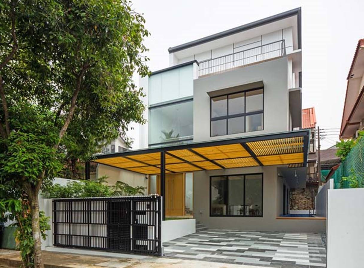 Model Rumah Minimalis Tanpa Teras 3 lantai