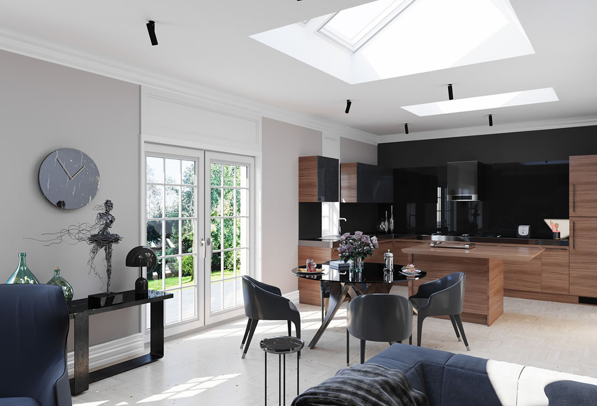 desain rumah tanpa jendela minimalis skylight