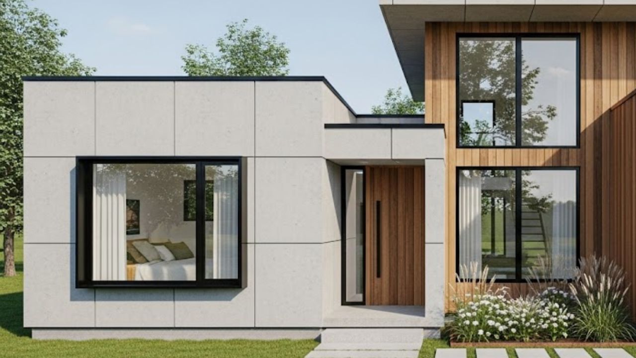 Desain Rumah 6x9 2 Kamar Tidur dengan Jendela Lebar