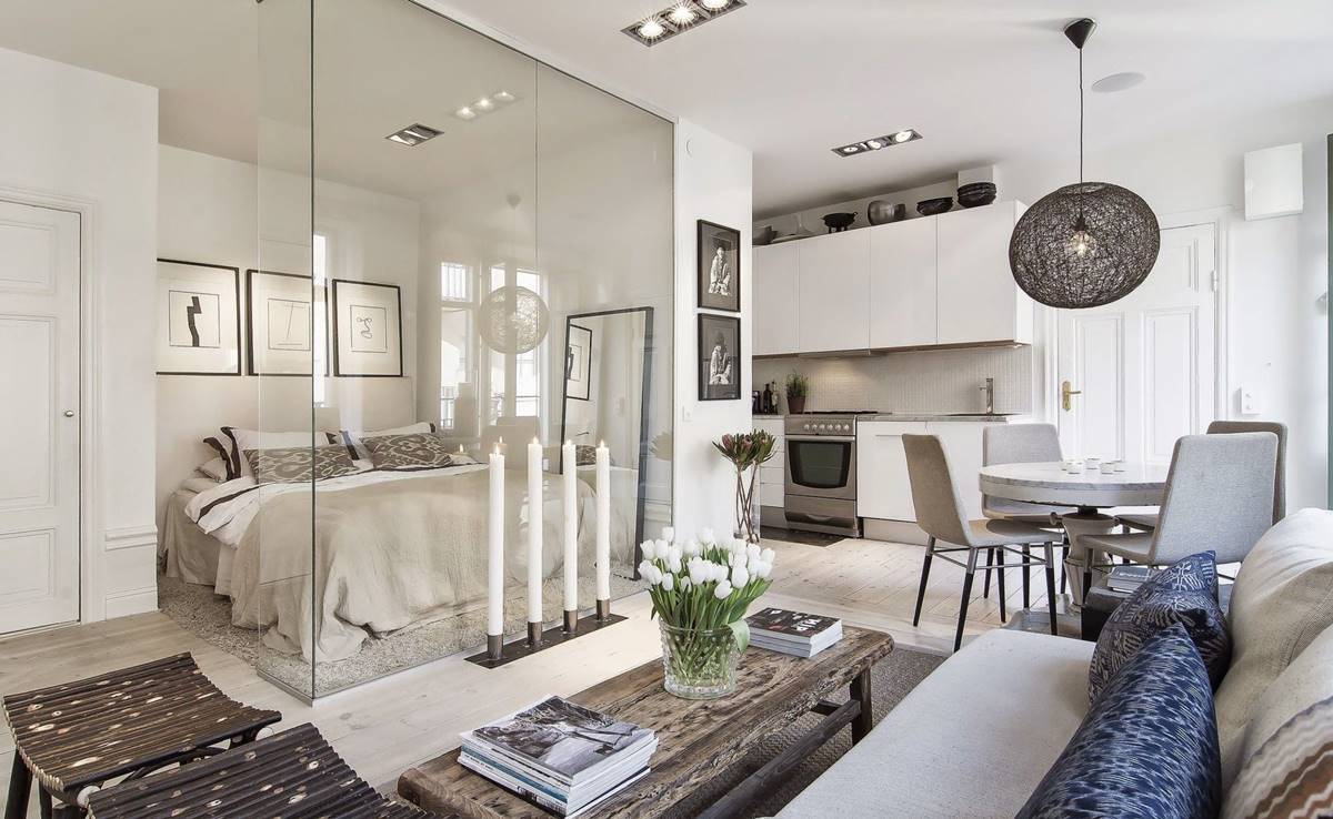 Desain Apartemen Minimalis dengan Sekat Kaca