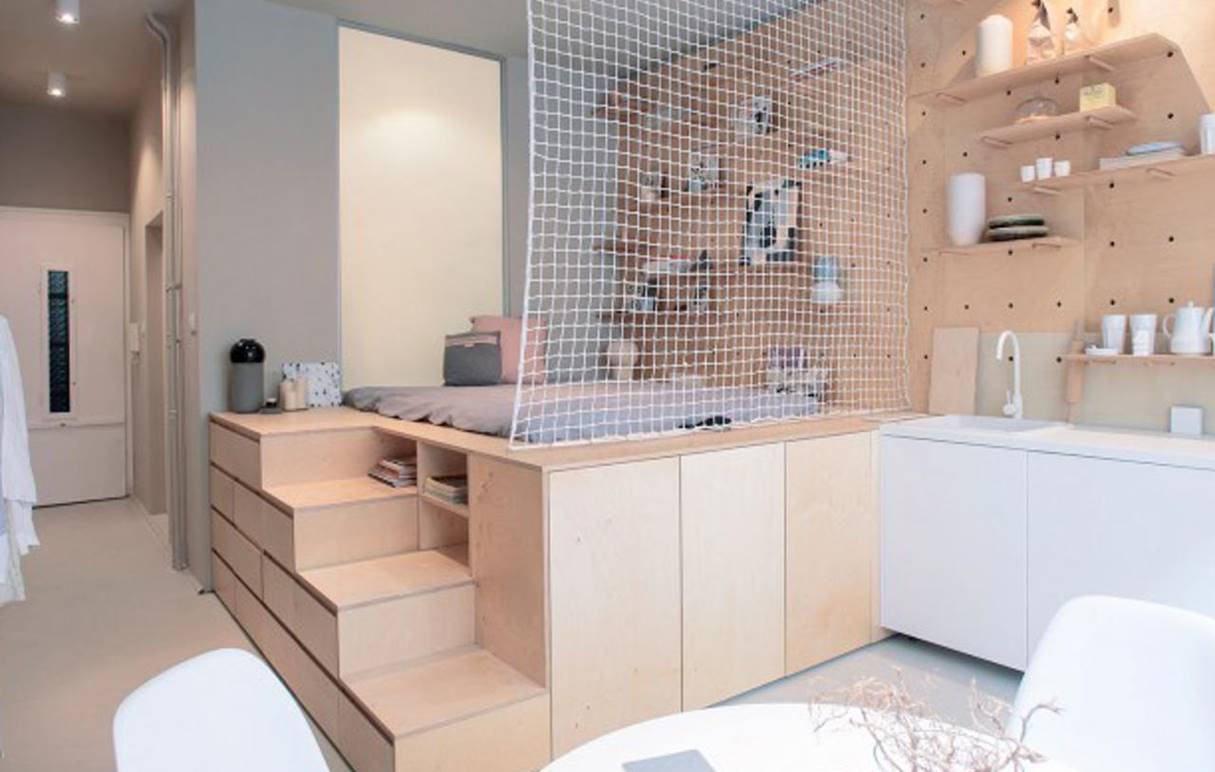 Desain Apartemen Mungil Tipe 36 dengan Level