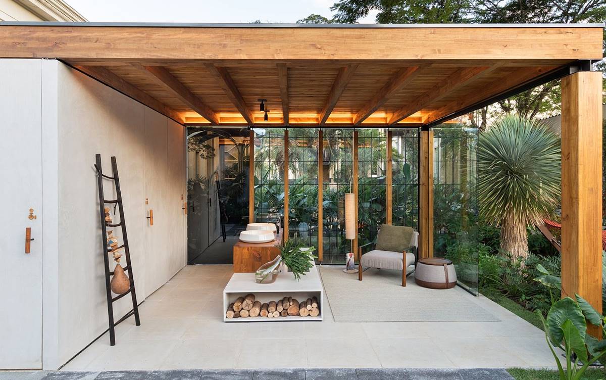 Desain Ruang Tamu di Teras Depan Gaya Jepang