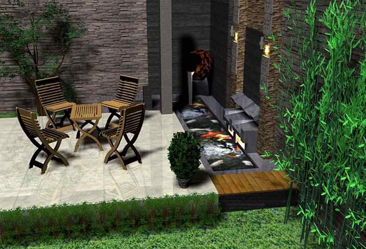 Taman Air Terjun Minimalis di Rumah