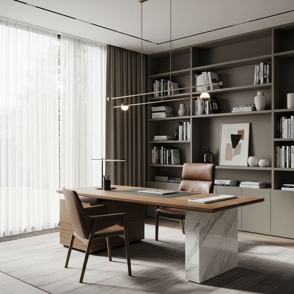 Kantor Pribadi Mewah dengan Nuansa Modern Minimalis