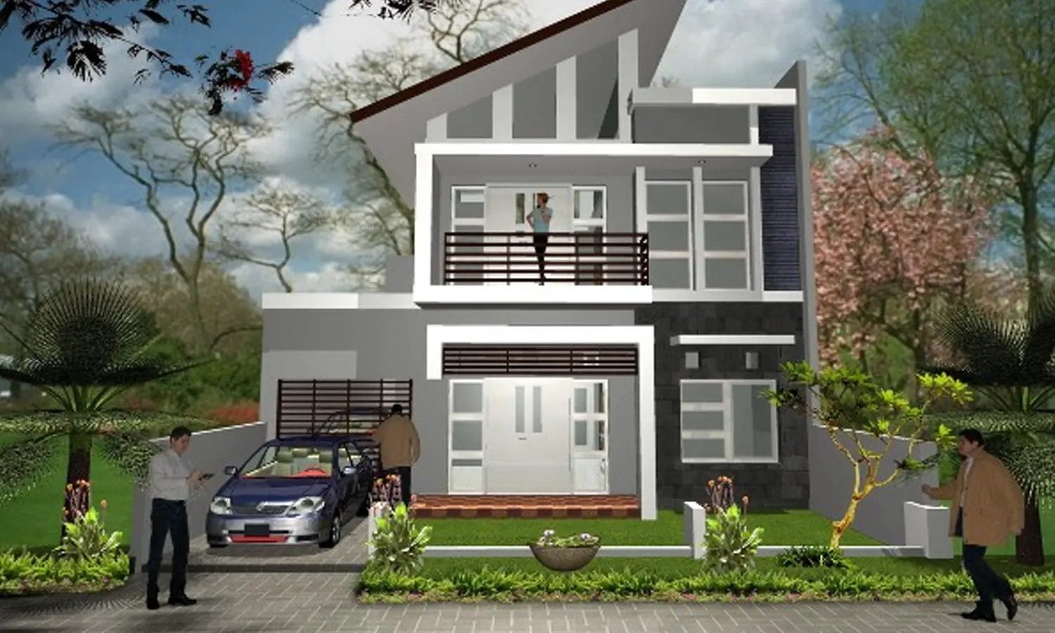 Rumah Minimalis 2 Lantai Type 36 Atap Miring