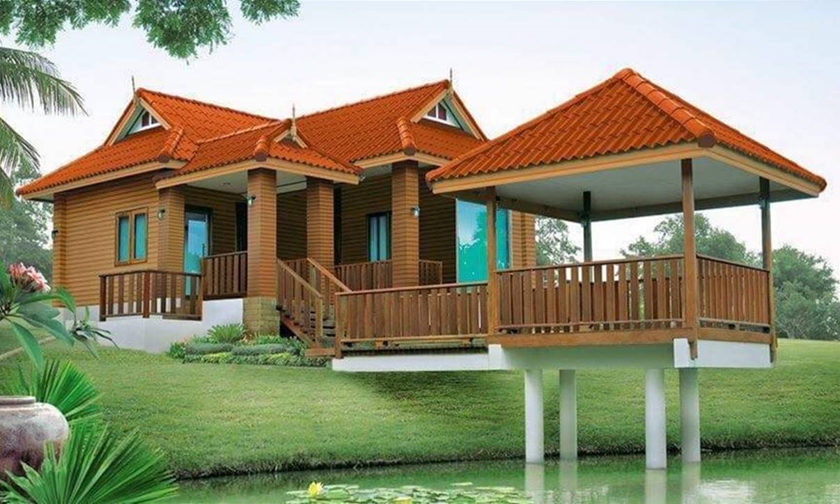 Desain Rumah Setengah Tembok Setengah Kayu Panggung